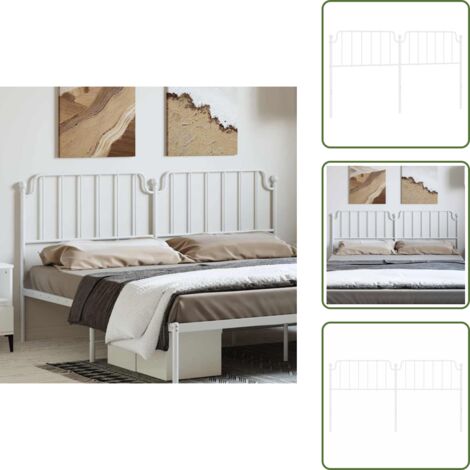 Cabecero de acero - vidaXL Cabecero de repuesto de metal blanco 180 cm - Cabecero de cama de metal