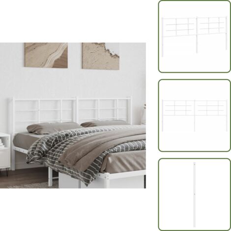Cabecero de acero - vidaXL Cabecero de repuesto de metal blanco 180 cm - Cabecero de cama de metal