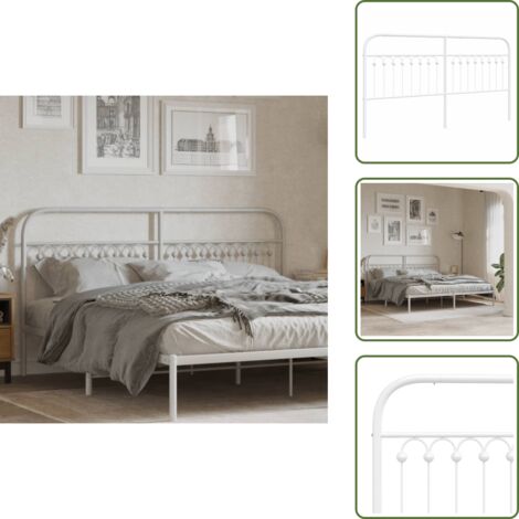 Cabecero de acero - vidaXL Cabecero de repuesto de metal blanco 180 cm - Cabecero para cama