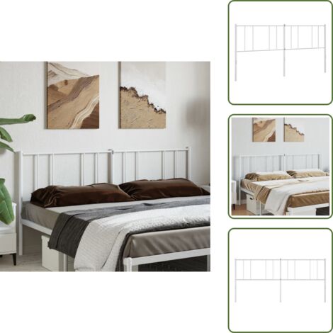 Cabecero de acero - vidaXL Cabecero de repuesto de metal blanco 200 cm - Cabecero de cama de metal