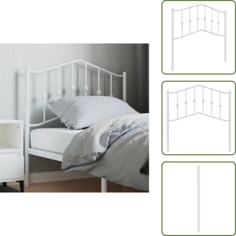 Cabecero de acero - vidaXL Cabecero de repuesto de metal blanco 90 cm - Cabecero para cama