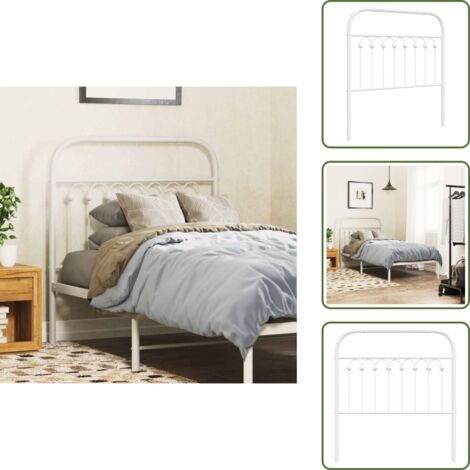 Cabecero de acero - vidaXL Cabecero de repuesto de metal blanco 90 cm - Cabecero para cama