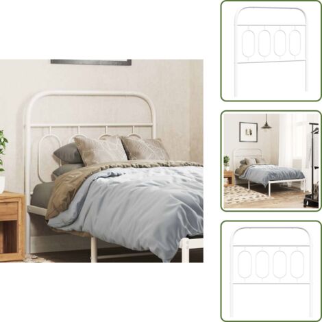 Cabecero de acero - vidaXL Cabecero de repuesto de metal blanco 90 cm - Cabecero para cama