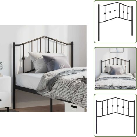 Cabecero de acero - vidaXL Cabecero de repuesto de metal negro 100 cm - Cabecero de cama 100 cm