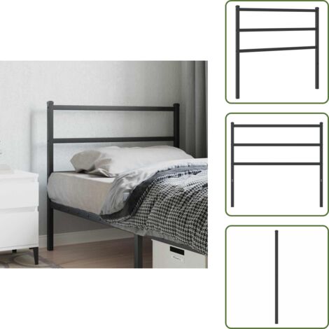 Cabecero de acero - vidaXL Cabecero de repuesto de metal negro 107 cm - Cabecero de cama para dormitorio