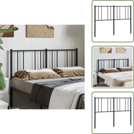 Cabecero de acero - vidaXL Cabecero de repuesto de metal negro 135 cm - Cabecero de cama de metal
