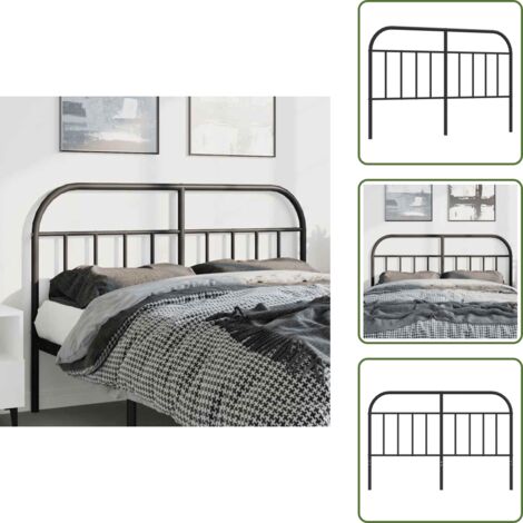 Cabecero de acero - vidaXL Cabecero de repuesto de metal negro 135 cm - Cabecero de cama de metal