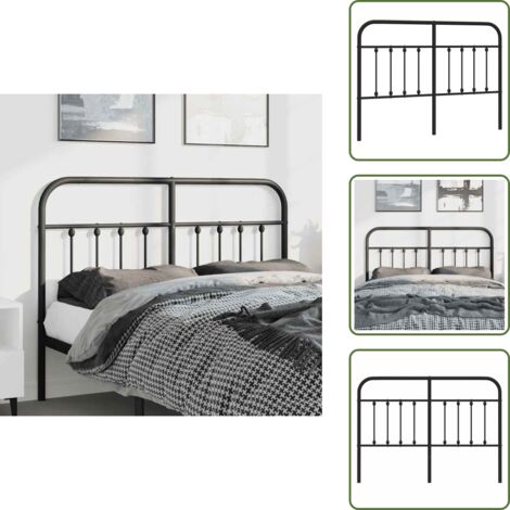 Cabecero de acero - vidaXL Cabecero de repuesto de metal negro 135 cm - Cabecero de cama de metal