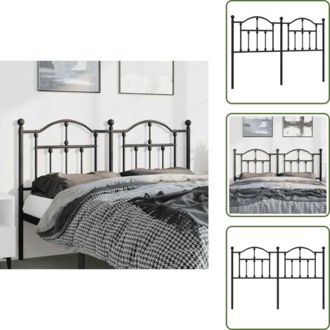 Cabecero de acero - vidaXL Cabecero de repuesto de metal negro 135 cm - Cabecero de cama de metal