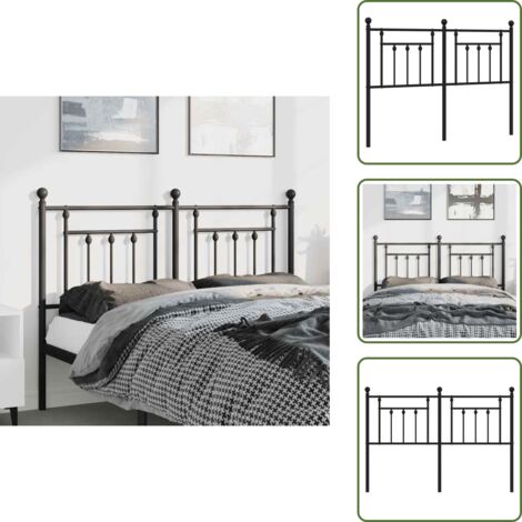 Cabecero de acero - vidaXL Cabecero de repuesto de metal negro 135 cm - Cabecero de cama de metal