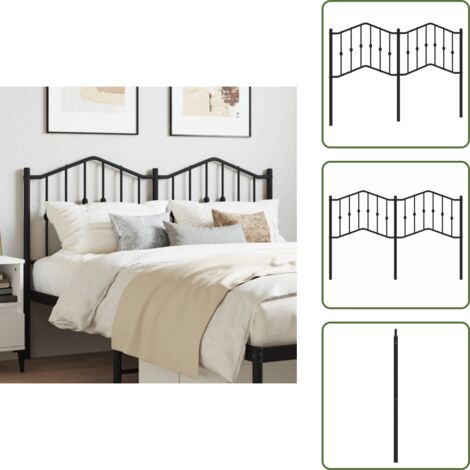 Cabecero de acero - vidaXL Cabecero de repuesto de metal negro 150 cm - Cabecero de cama 150 cm