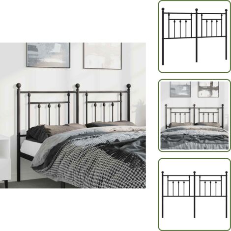 Cabecero de acero - vidaXL Cabecero de repuesto de metal negro 150 cm - Cabecero de cama 150 cm