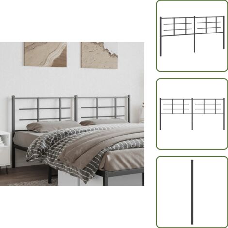Cabecero de acero - vidaXL Cabecero de repuesto de metal negro 180 cm - Cabecero de cama 180 cm