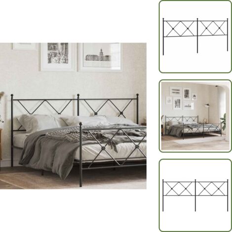 Cabecero de acero - vidaXL Cabecero de repuesto de metal negro 180 cm - Cabecero de cama 180 cm