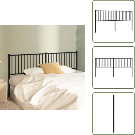 Cabecero de acero - vidaXL Cabecero de repuesto de metal negro 180 cm - Cabecero de cama 180 cm