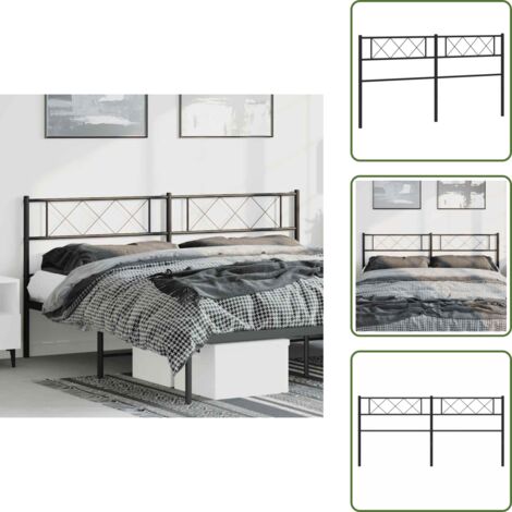 Cabecero de acero - vidaXL Cabecero de repuesto de metal negro 180 cm - Cabecero de cama 180 cm