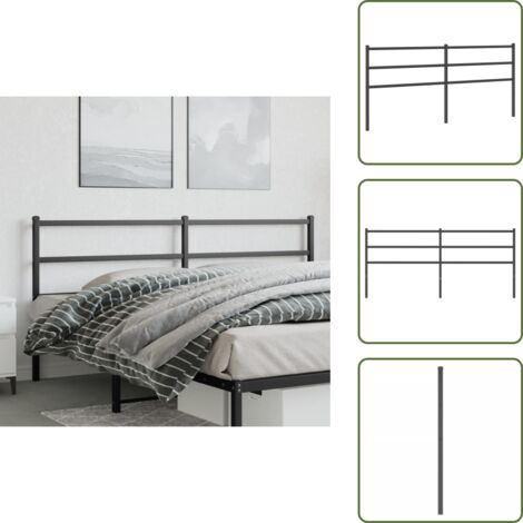 Cabecero de acero - vidaXL Cabecero de repuesto de metal negro 200 cm - Cabecero de cama 200 cm
