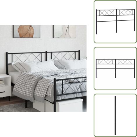 Cabecero de acero - vidaXL Cabecero de repuesto de metal negro 200 cm - Cabecero de cama de metal