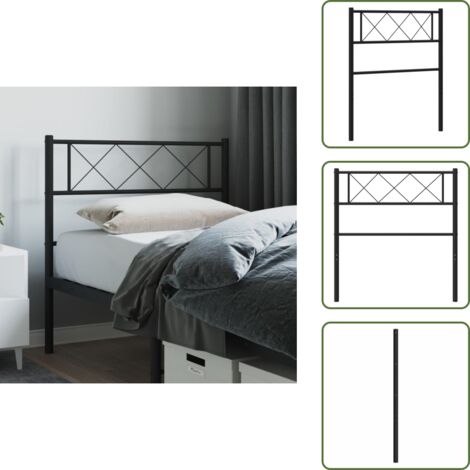 Cabecero de acero - vidaXL Cabecero de repuesto de metal negro 90 cm - Cabecero de cama 90 cm
