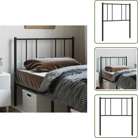 Cabecero de acero - vidaXL Cabecero de repuesto de metal negro 90 cm - Cabecero de cama 90 cm