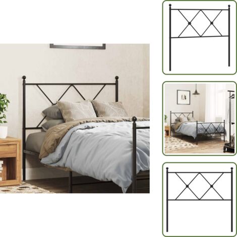 Cabecero de acero - vidaXL Cabecero de repuesto de metal negro 90 cm - Cabecero para cama