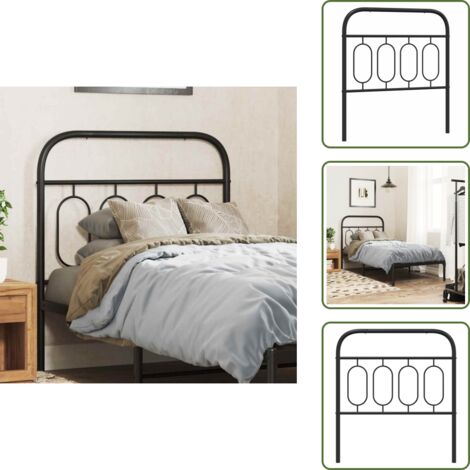 Cabecero de acero - vidaXL Cabecero de repuesto de metal negro 90 cm - Cabecero para cama