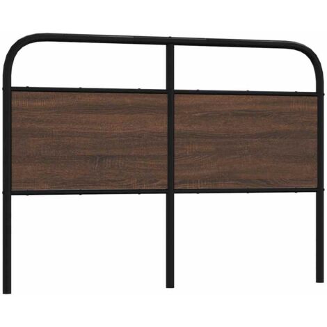 Cabecero de acero y madera de ingeniería marrón roble 135 cm vidaXL