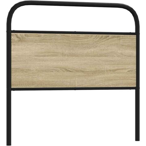 Cabecero de acero y madera de ingeniería roble Sonoma 100 cm vidaXL