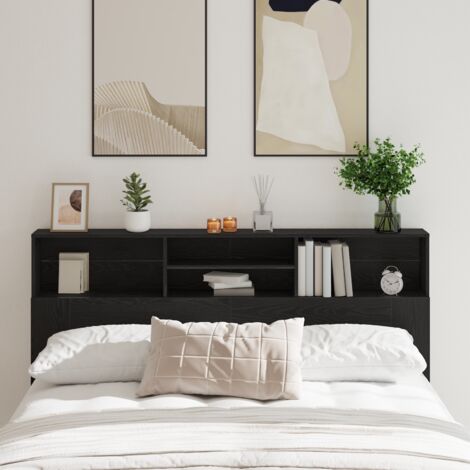 Cabecero de armario con estante Roble negro 180 x 19 x 103.5 cm
