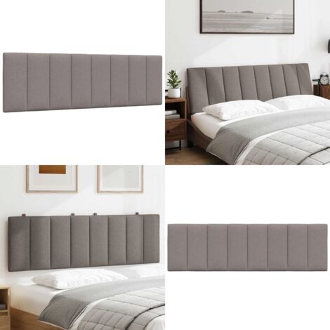 Cabecero de cama acolchado Hanko tela gris taupé 160 cm - Cabecero acolchado - Cabecero de cama acolchado