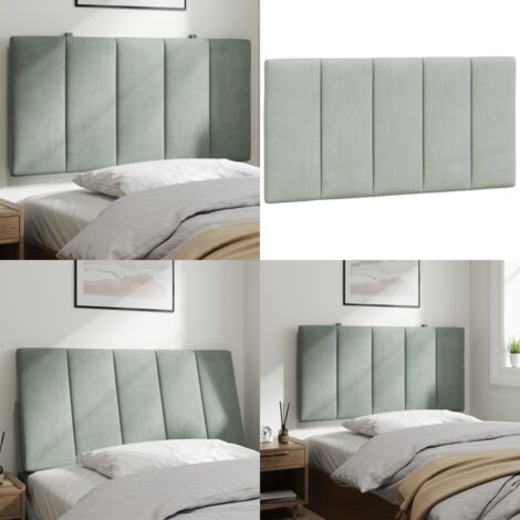 Cabecero de cama acolchado Hanko terciopelo gris claro 100 cm - Terciopelo - Espuma