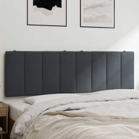 Cabecero de cama acolchado Hanko terciopelo gris oscuro 160 cm