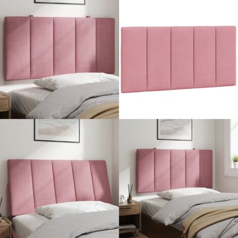 Cabecero de cama acolchado Hanko terciopelo rosa 100 cm - Cabecero acolchado - Terciopelo rosa