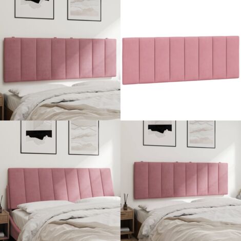 Cabecero de cama acolchado Hanko terciopelo rosa 120 cm - Terciopelo rosa - Cabecero acolchado