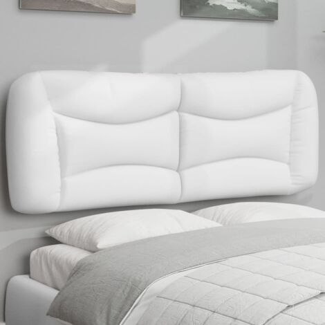 Cabecero de cama acolchado Hvar cuero sintético blanco 120 cm vidaXL