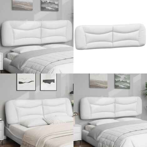 Cabecero de cama acolchado Hvar cuero sintético blanco 180 cm - Cuero sintético - Cabecero acolchado