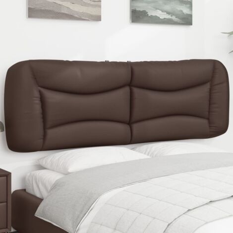 Cabecero de cama acolchado Hvar cuero sintético marrón 160 cm vidaXL