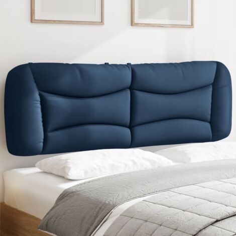 Cabecero de cama acolchado Hvar tela azul 160 cm vidaXL