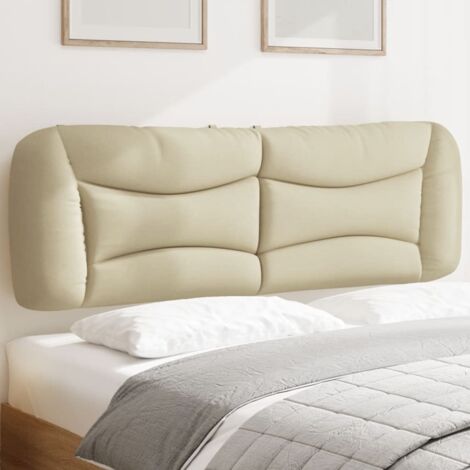 Cabecero de cama acolchado Hvar tela crema 160 cm vidaXL