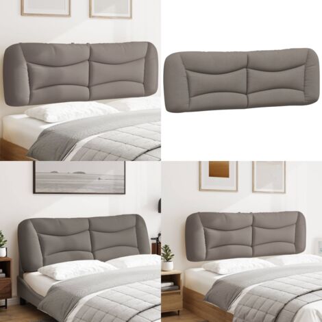 Cabecero de cama acolchado Hvar tela gris taupé 160 cm - Cabecero acolchado - Cabecero de cama gris