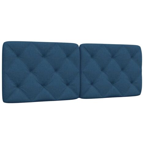 Cabecero de cama acolchado tela azul 120 cm vidaXL