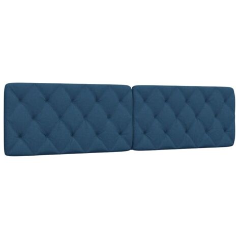 Cabecero de cama acolchado tela azul 200 cm