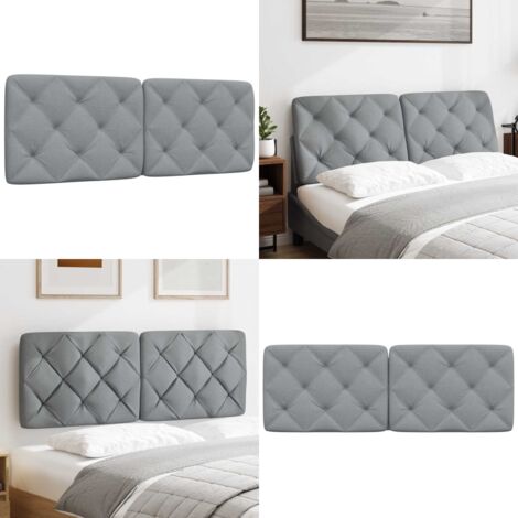 Cabecero de cama acolchado tela gris claro 120 cm - Cabecero acolchado - Cabecero de cama gris claro