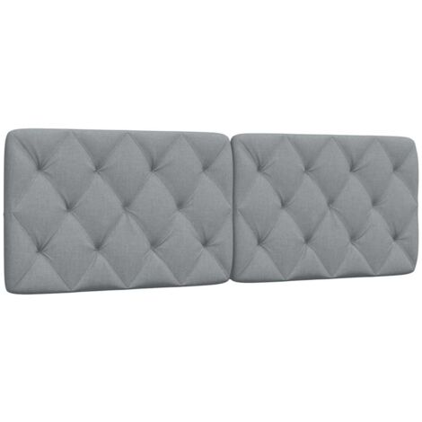 Cabecero de cama acolchado tela gris claro 160 cm vidaXL