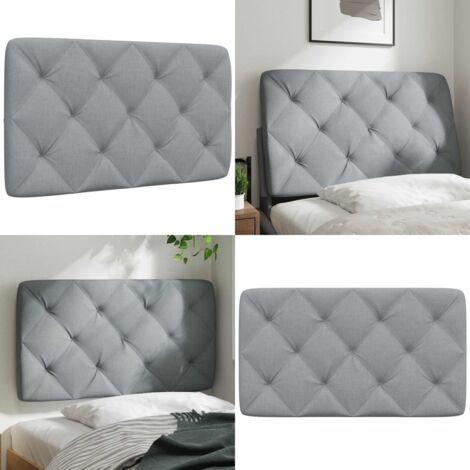 Cabecero de cama acolchado tela gris claro 90 cm - Funda para cabecero - Cabecero acolchado