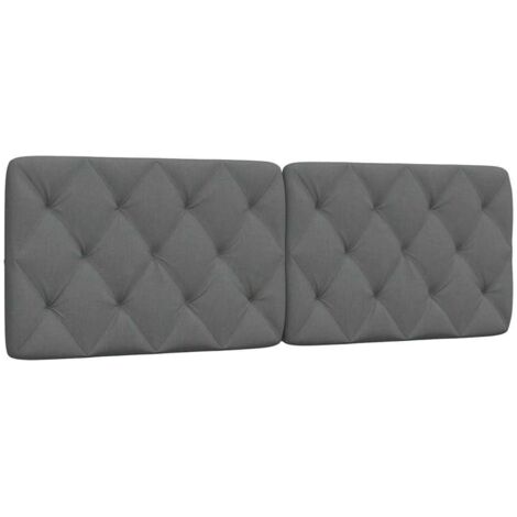 Cabecero de cama acolchado tela gris oscuro 160 cm