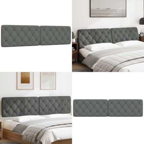 Cabecero de cama acolchado tela gris oscuro 200 cm - Cabecero acolchado - Cabecero de cama gris