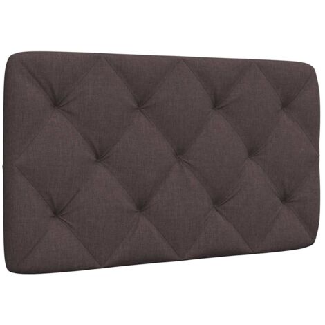 Cabecero de cama acolchado tela marrón oscuro 90 cm vidaXL