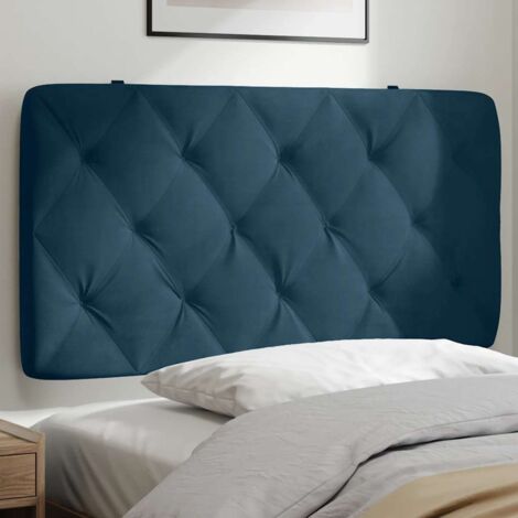 Cabecero de cama acolchado terciopelo azul 100 cm
