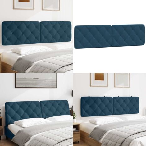 Cabecero de cama acolchado terciopelo azul 180 cm - Terciopelo - Espuma